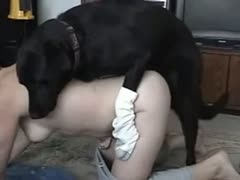 Big black dog xxx cock banging a naked bitch